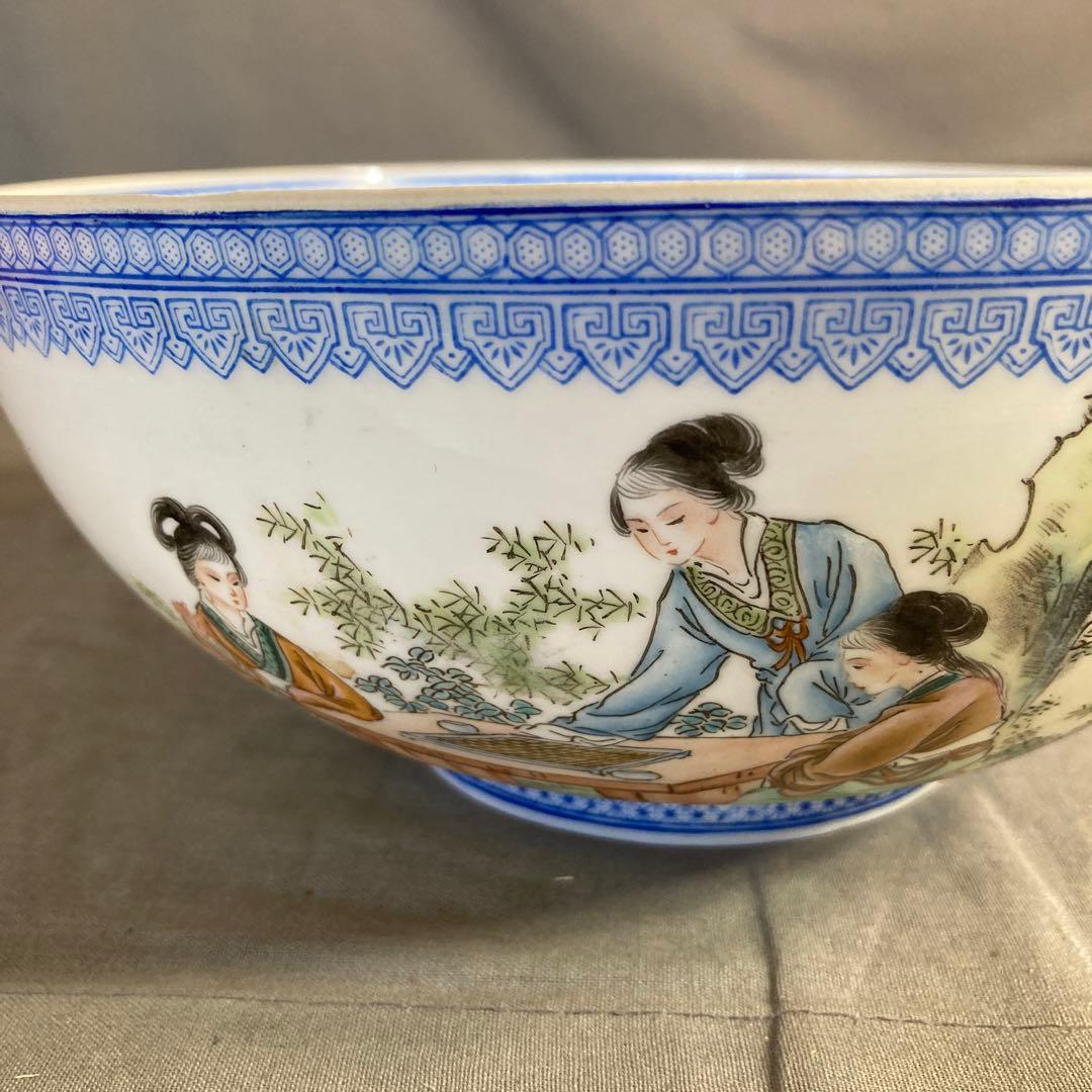 【景徳鎮製】景徳鎮の伝統　中国の名窯　乾隆年製　錦宮廷女官図　極薄胎　大鉢