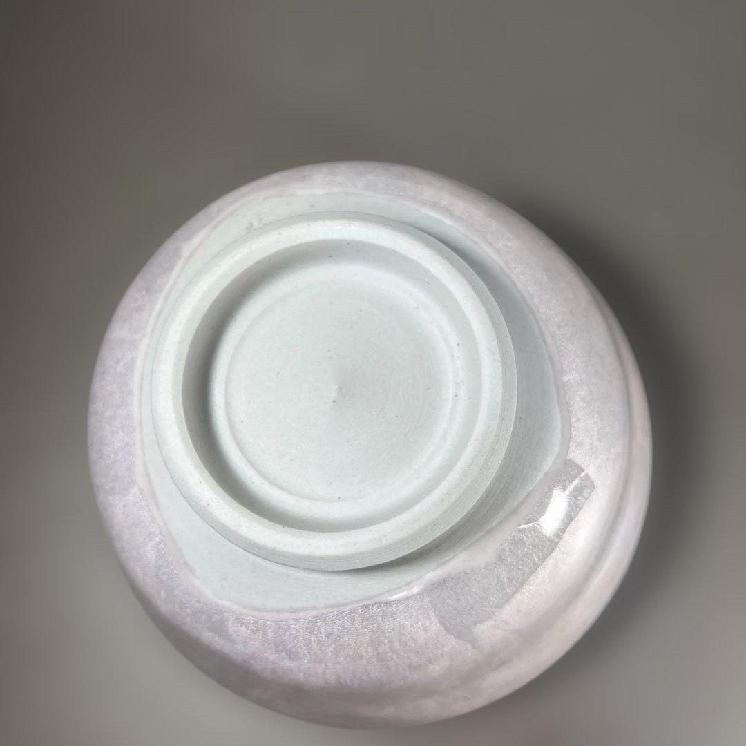 【人間国宝】 中田一於 本人作 淡桜 釉裏銀彩 茶碗 茶道具 美術品