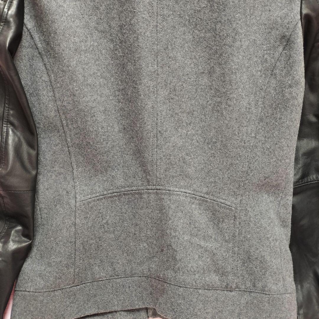 DIESEL シングルライダース ジャケット S　ウール 切替 スタジャン 牛革