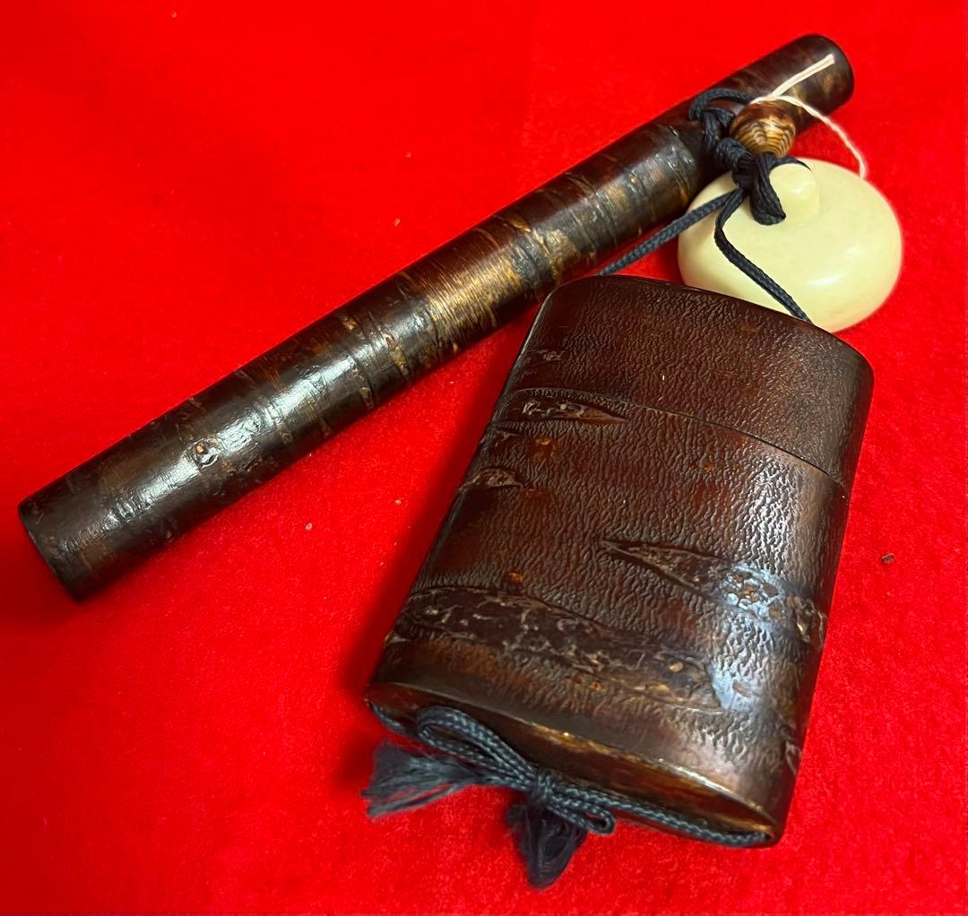 樺細工・胴乱・灰根付・天保型漆塗