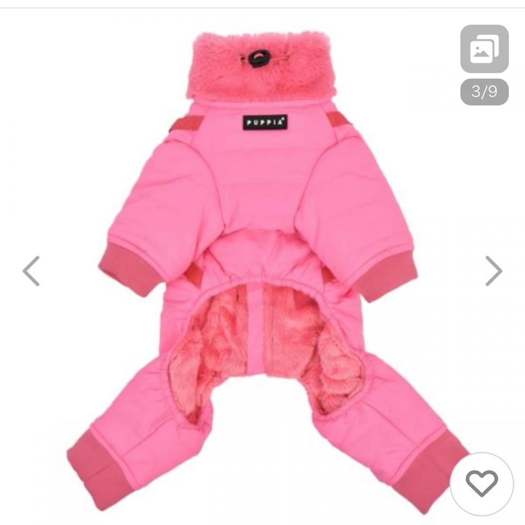 ［puppia］防寒ジャンプスーツ ピンク 冬服 犬服 Mサイズ