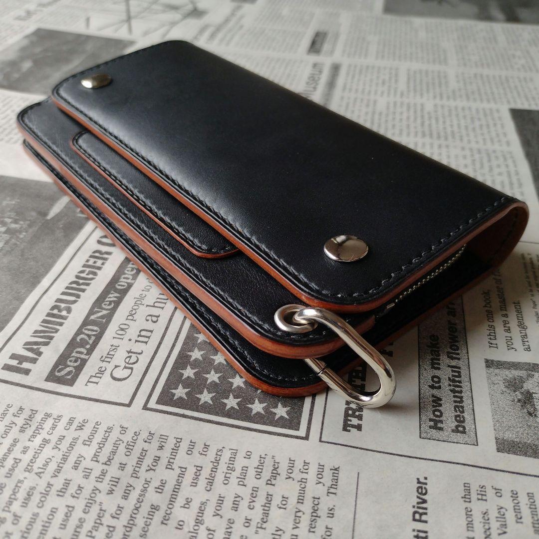 茶芯　2.5層　ロングトラッカー　ウォレット　栃木レザー