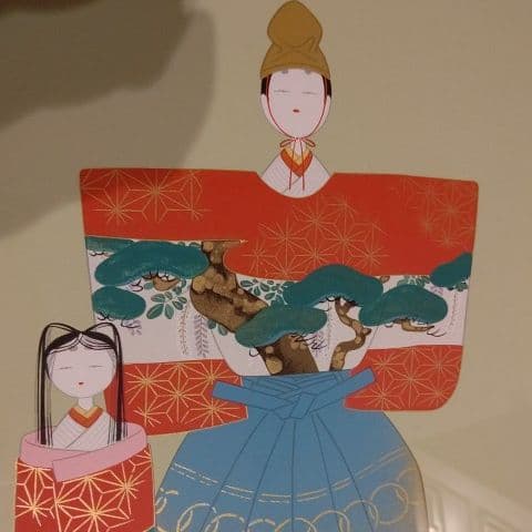 上村松園立雛シルクスクリーン版画 雛祭りひなまつり雛人形桃の節句雛飾り