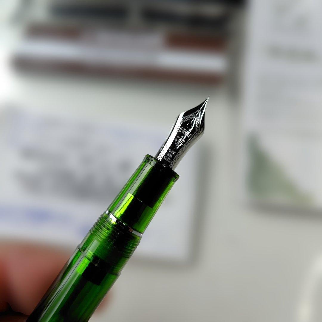 ワンチャー別注　SAILOR グリーンスケルトン 万年筆