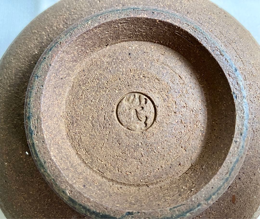 ✅お茶道/茶器/抹茶椀/側面は素焼き見込みにのみ釉薬/美品