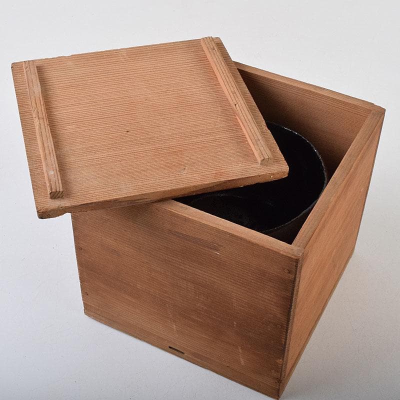 茶道具　楽吉左衛門　黒楽茶碗　時代合わせ箱　V　9097