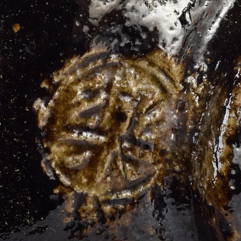 茶道具　楽吉左衛門　黒楽茶碗　時代合わせ箱　V　9097