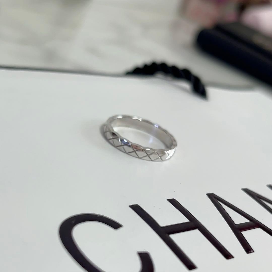 CHANEL シャネル ココクラッシュ ミニ ホワイトゴールド リング 54