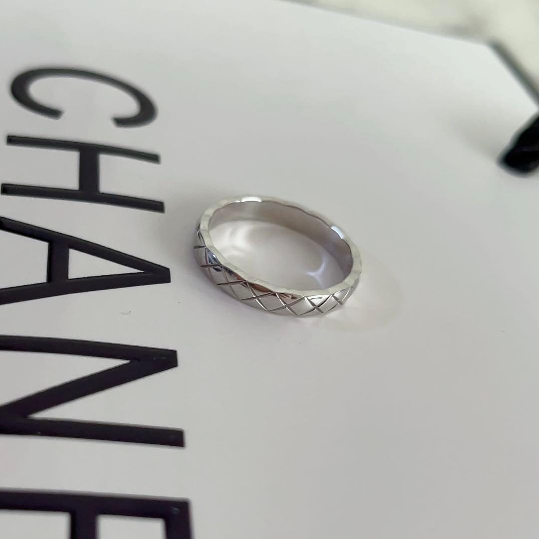 CHANEL シャネル ココクラッシュ ミニ ホワイトゴールド リング 54