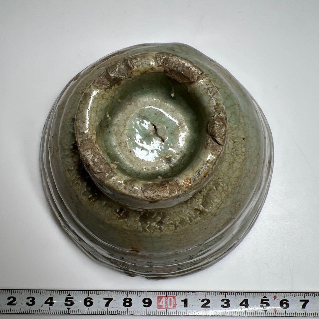 中国明時代　七官青磁鉢　口径約12.5㎝　東Y7-0808⭐︎2Fタルチ