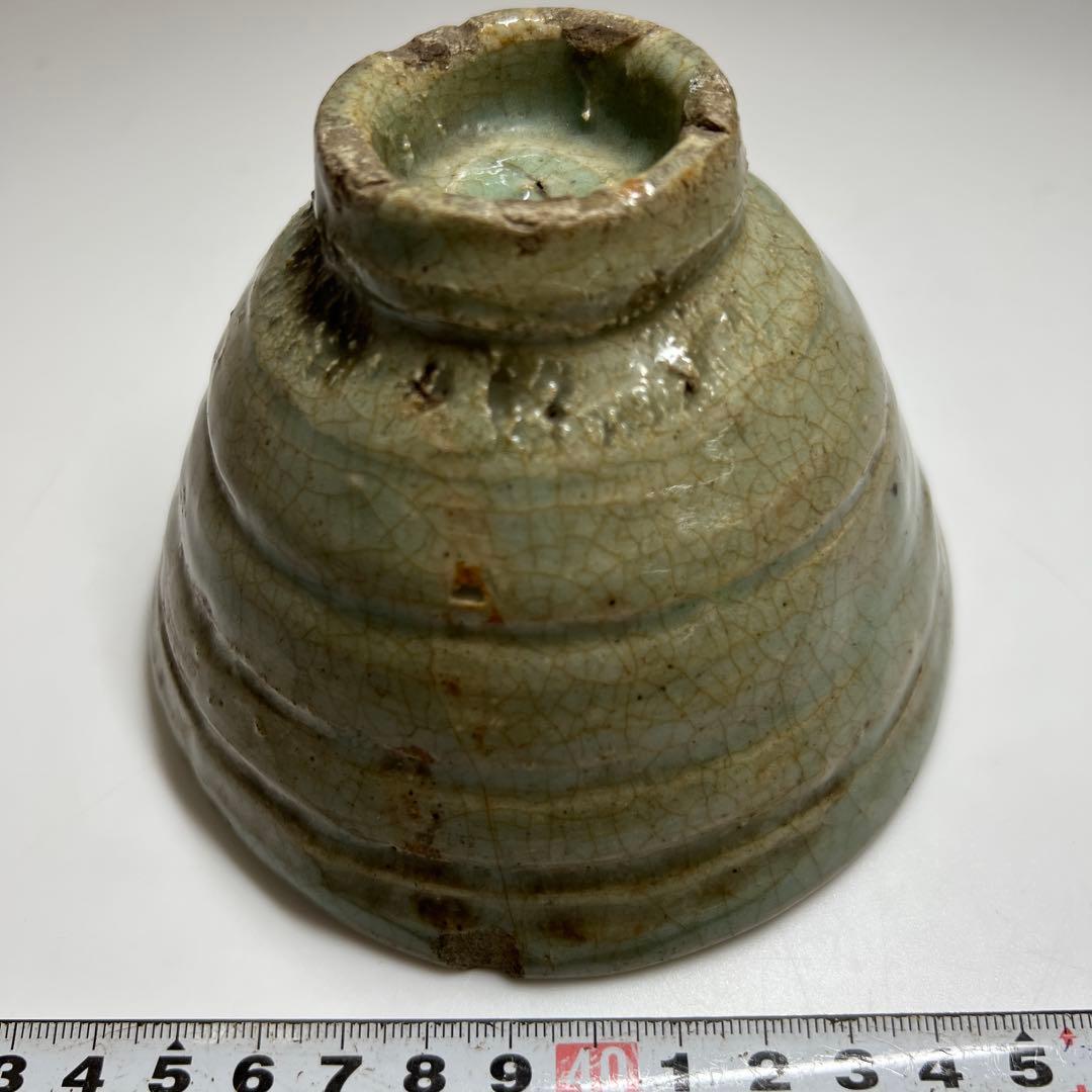 中国明時代　七官青磁鉢　口径約12.5㎝　東Y7-0808⭐︎2Fタルチ