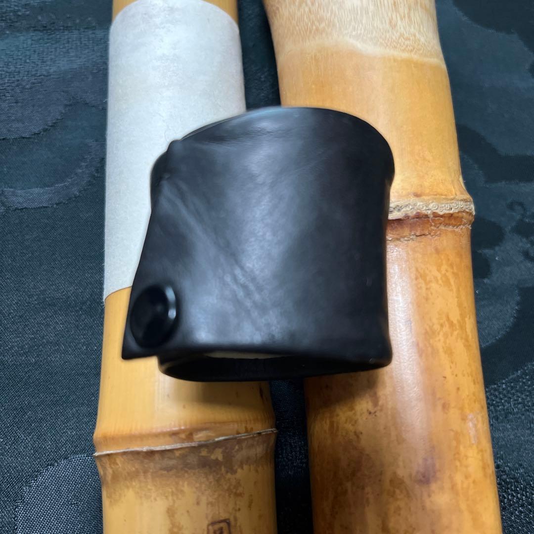 尺八 琴古流 在銘 中継ぎ緩み無し 一尺九寸管 籐巻き 銀三線 未使用品