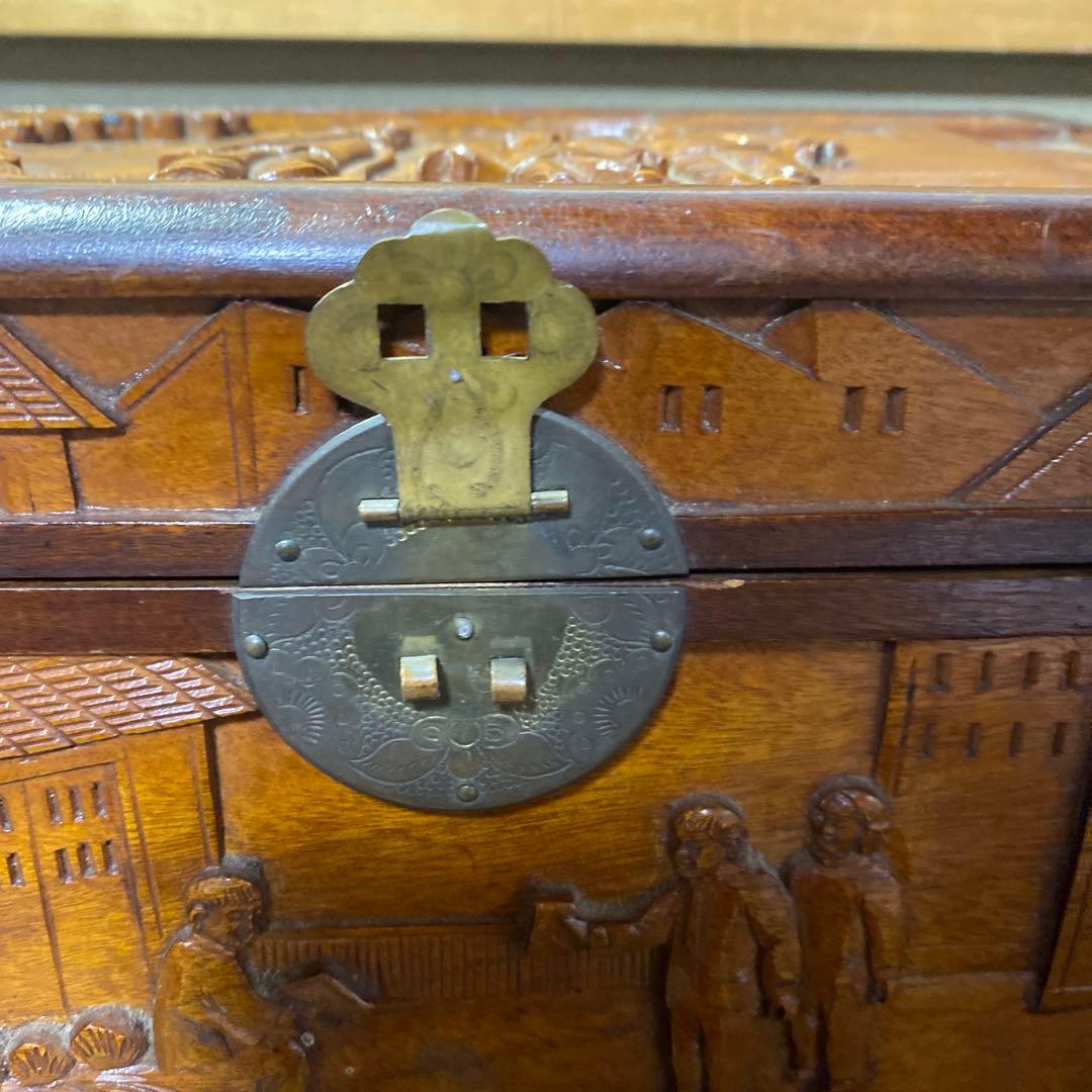 中国古玩　木彫　毛沢東　人生図箱