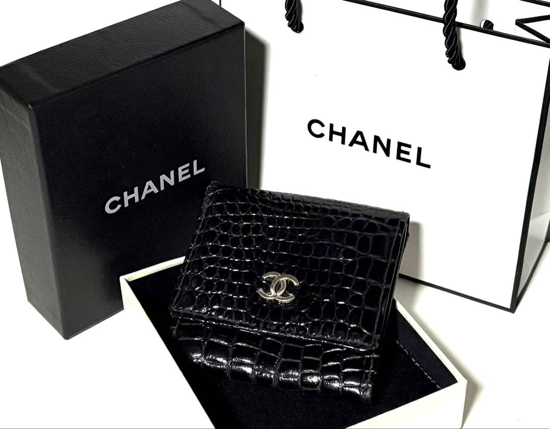 CHANELシャネル☆ケース クロコダイル☆保管ケース&ミニショッパー