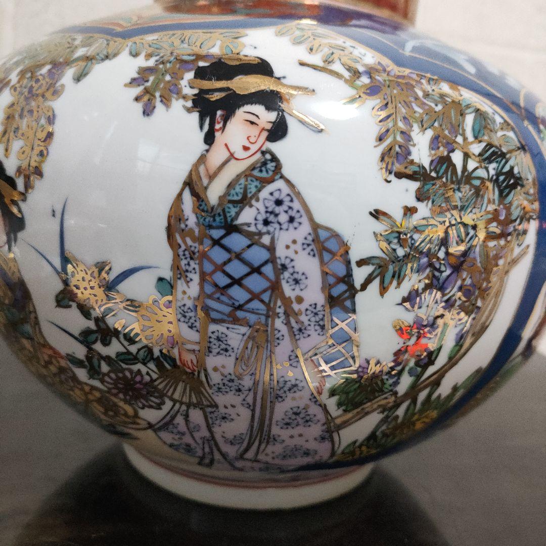 有田焼 金彩 染錦 美人図 沈香壺 飾壺 高さ46cm 古美術 骨董品
