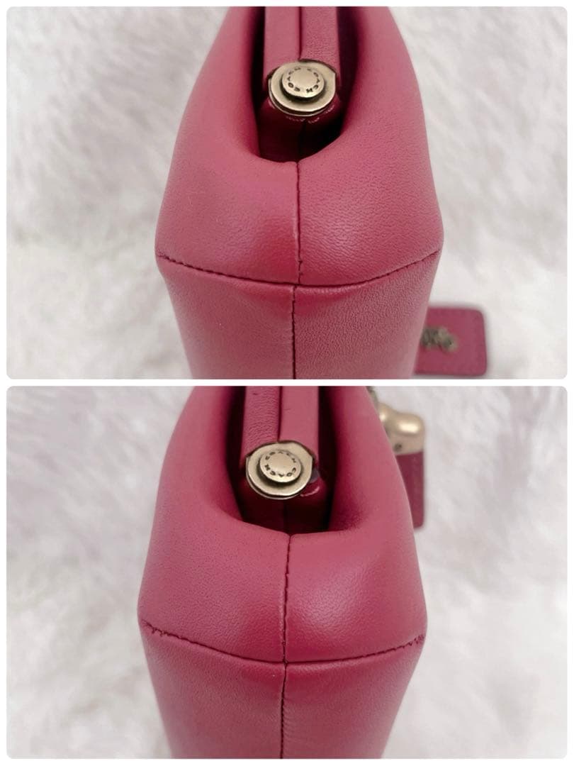 【激カワ】美品 COACH コーチ がま口 ミニ財布 ピンク ケース