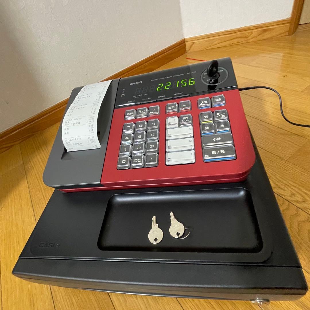 【美品/1ヶ月保証付き】カシオレジスター SE-S10 人気コンパクト レッド