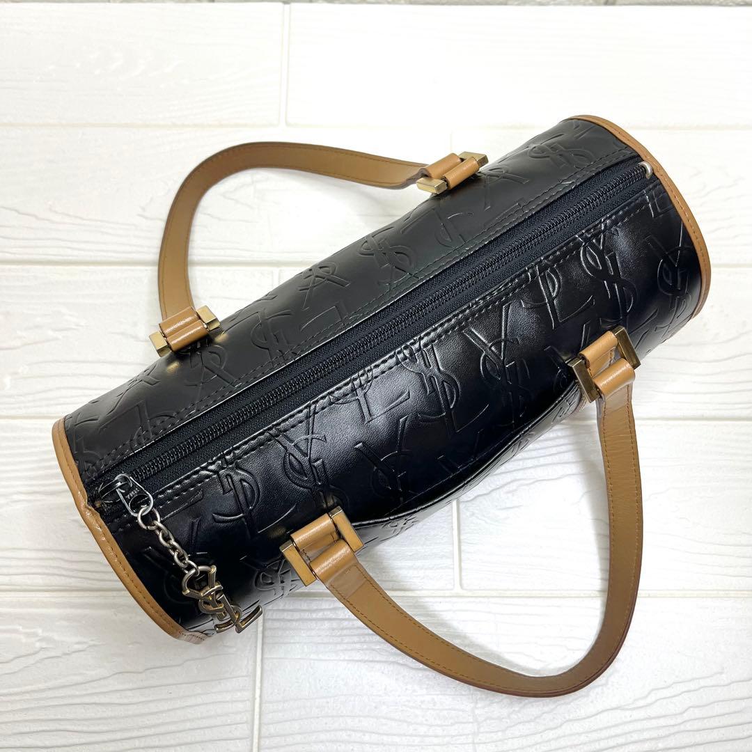 【入手困難】✨美品✨☘️イブサンローラン☘️✨ミニボストンバッグ✨YSL柄✨金具ロゴ