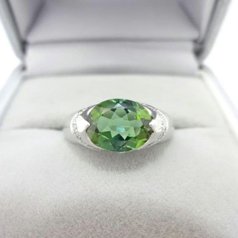 【Lucky様】トルマリン　ダイヤモンド　リング　1.91/0.12ctプラチナ