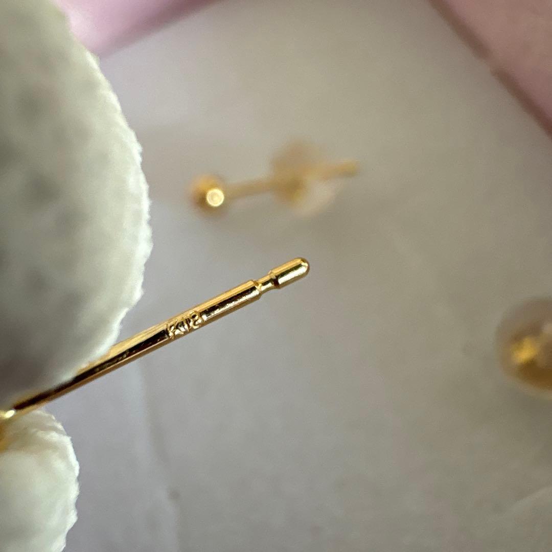 ゴールドボールピアス(両耳用) K18