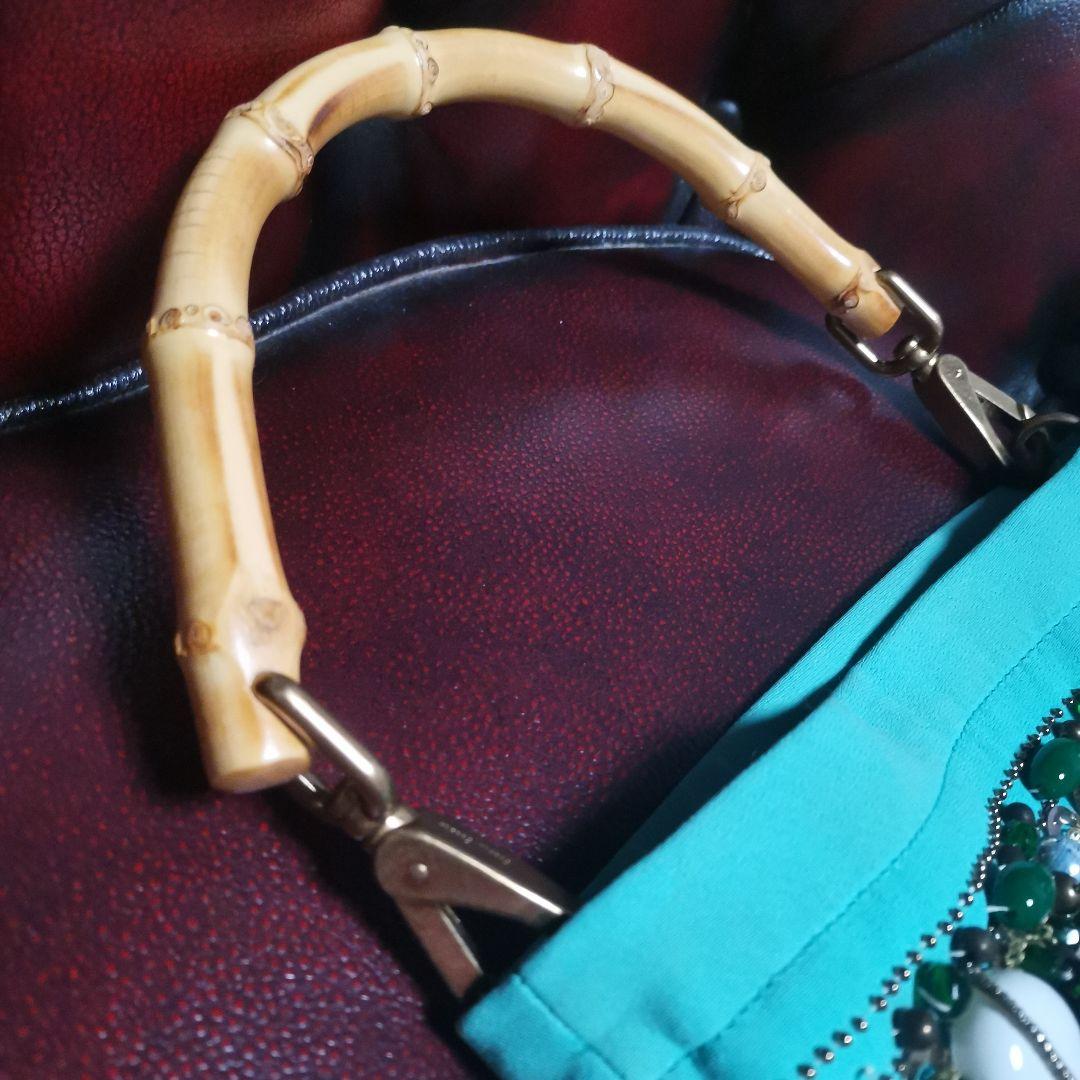 ターコイズ ビーズ装飾 パーティーバッグ