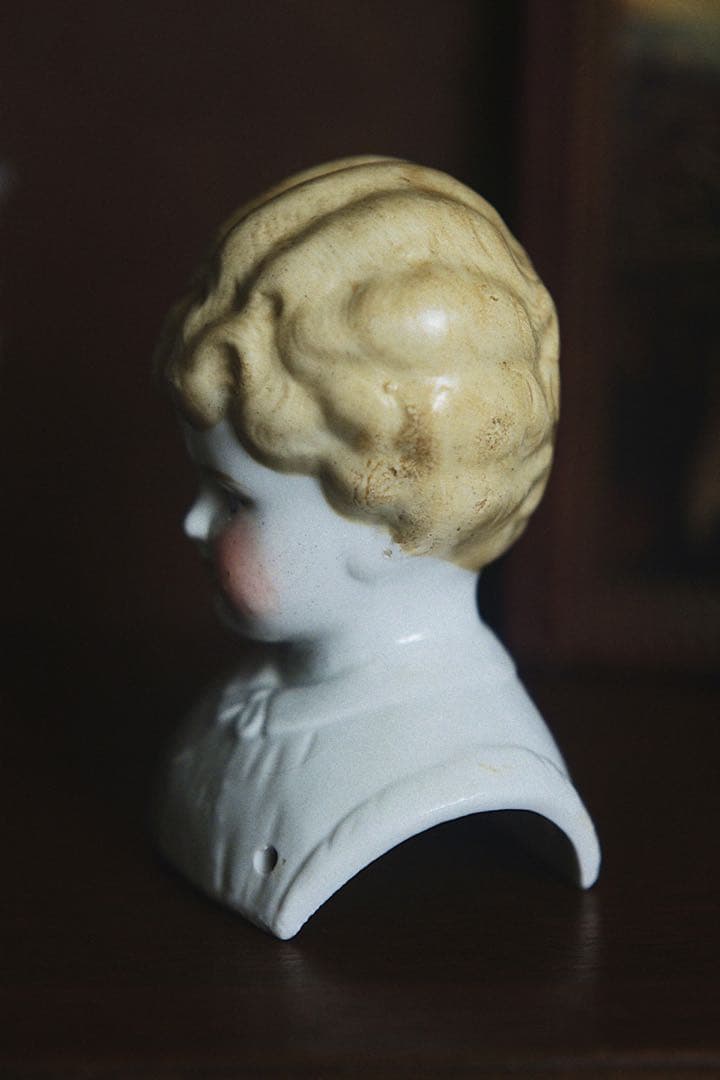 アンティーク チャイナヘッドドール ビスクドール ショルダーヘッド ブロンド