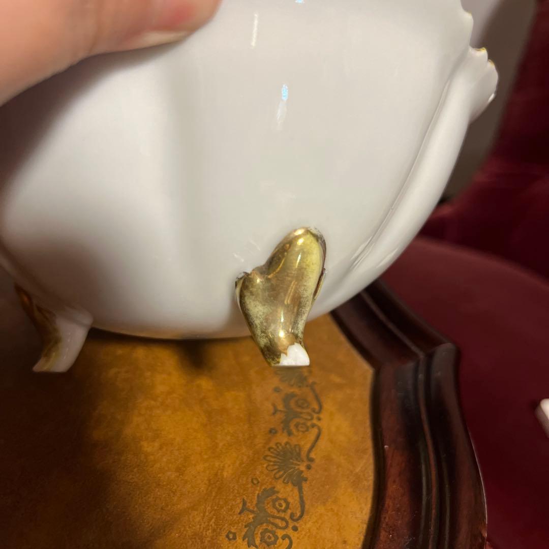 オールドノリタケ　メイプルリーフ印　ハンドペイント　ジュエル盛　ボウル