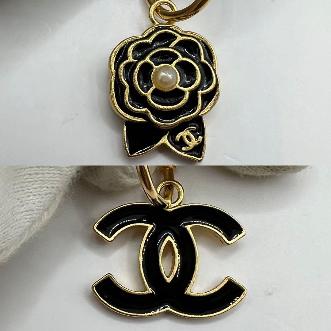 【未使用に近い】シャネル ピアス ココマーク カメリア ブラック 02A
