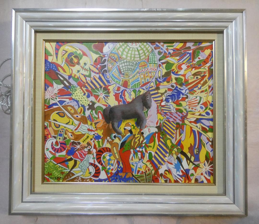 絵画　額付き　 ジミー大西　 F8 【抽象画　】手描き