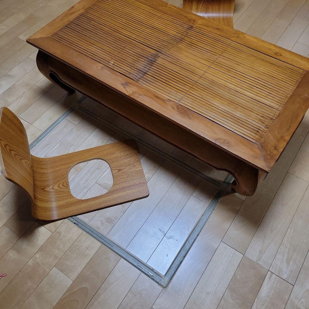 アジアン家具 オピウム ローテーブル 座卓 木製 竹 古民家家具