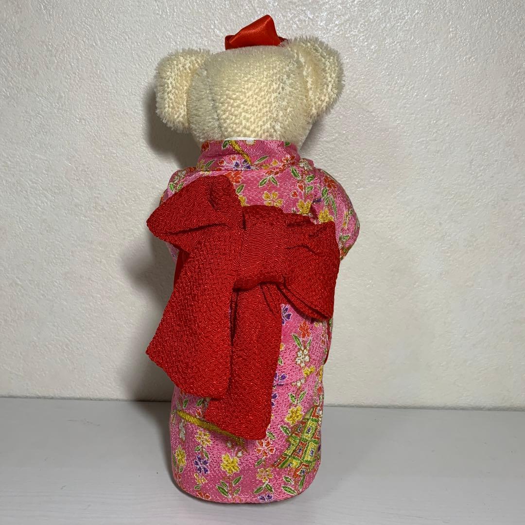 作家様　テディベア　ちりめん着物　籠＊ウサギ＊にんじん　ホワイトベア　可愛い♪