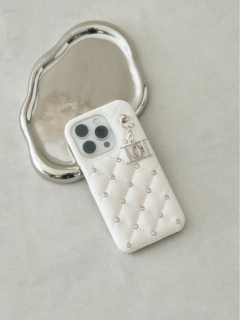 Darich キルティングビジューDDチャーム iPhoneケース 16Pro