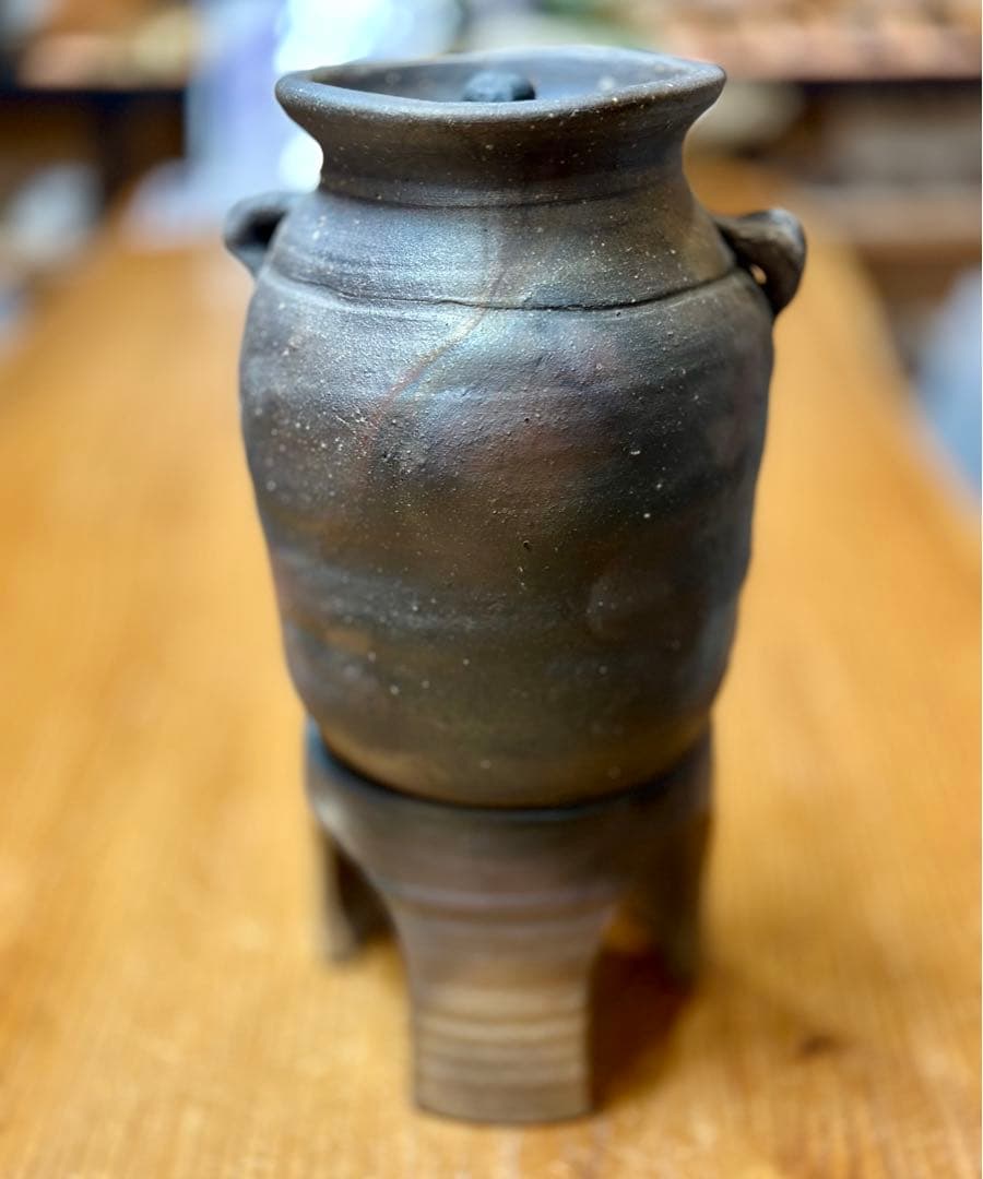 再値下げ　信楽焼　へちもん　手造り　焼酎 サーバー　炭化　焼締め