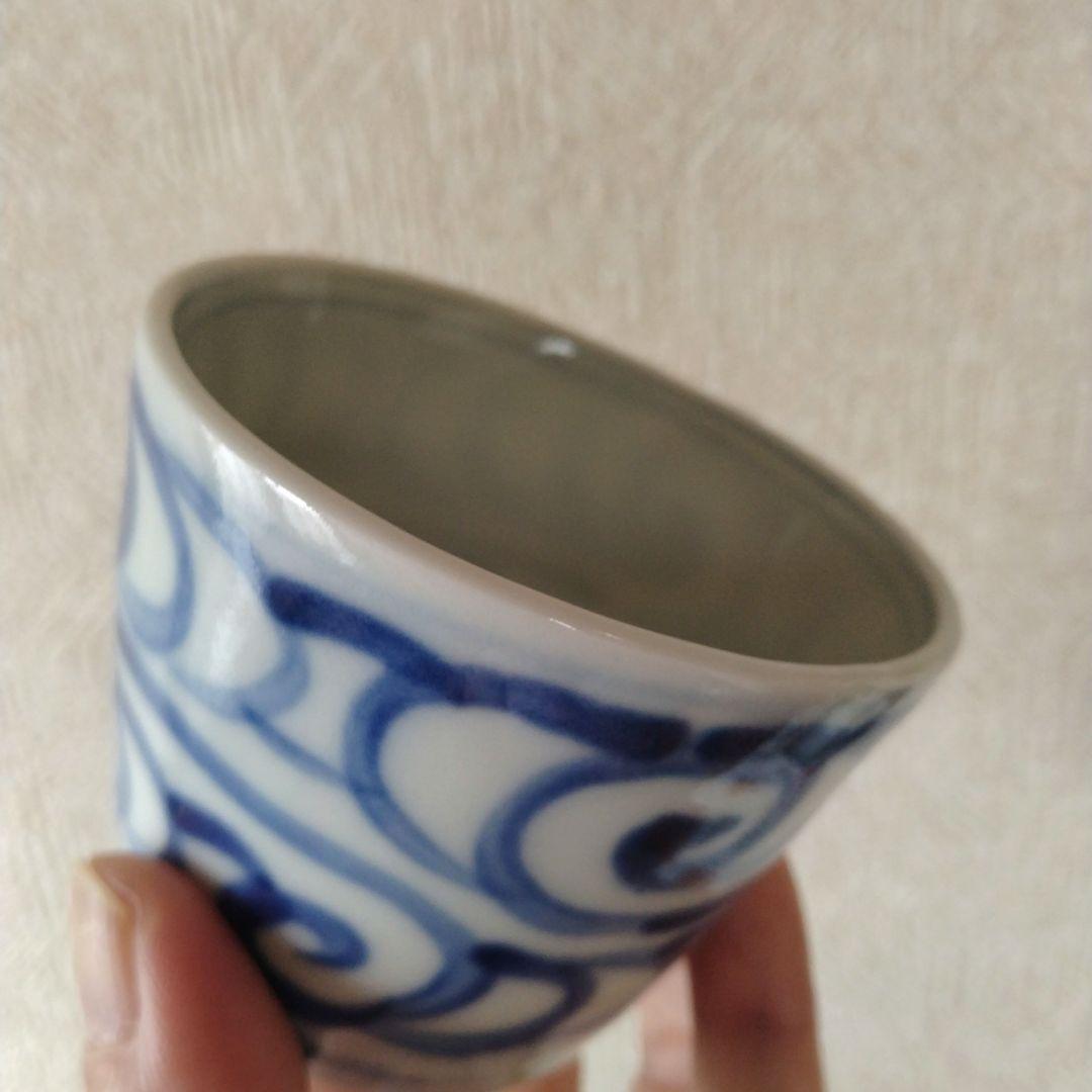 古伊万里染付渦潮文蕎麦猪口江戸時代