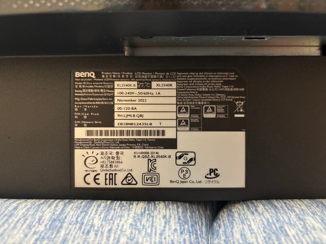 BenQ ZOWIE XL2540K 24.5インチ 240 ゲーミングモニター