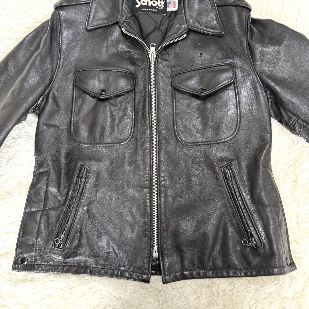 アイロン台様✨Schott ショット ポリスマンジャケット 602 レザー 40