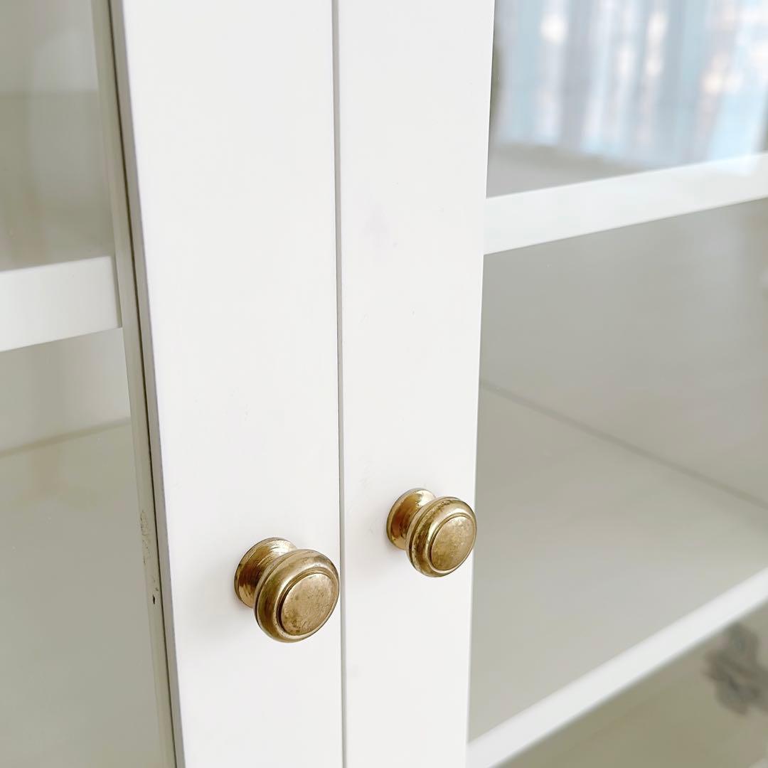 【本日まで〆】ココリボン ガラスキャビネット ホワイト