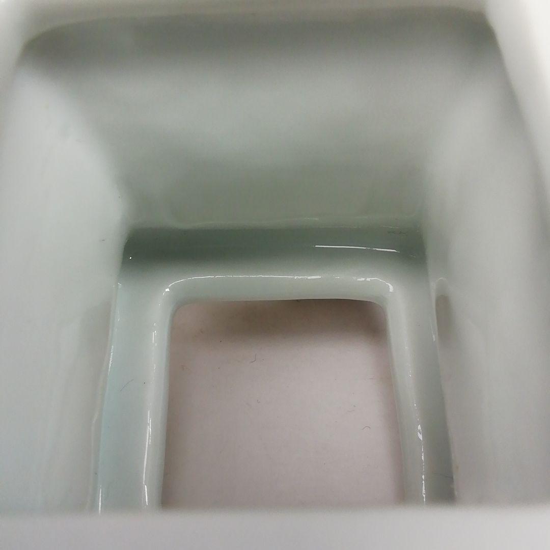 Ｗ５０　蓋置　『色絵　一閑人』『高野昭阿弥 造』　共箱　茶道具