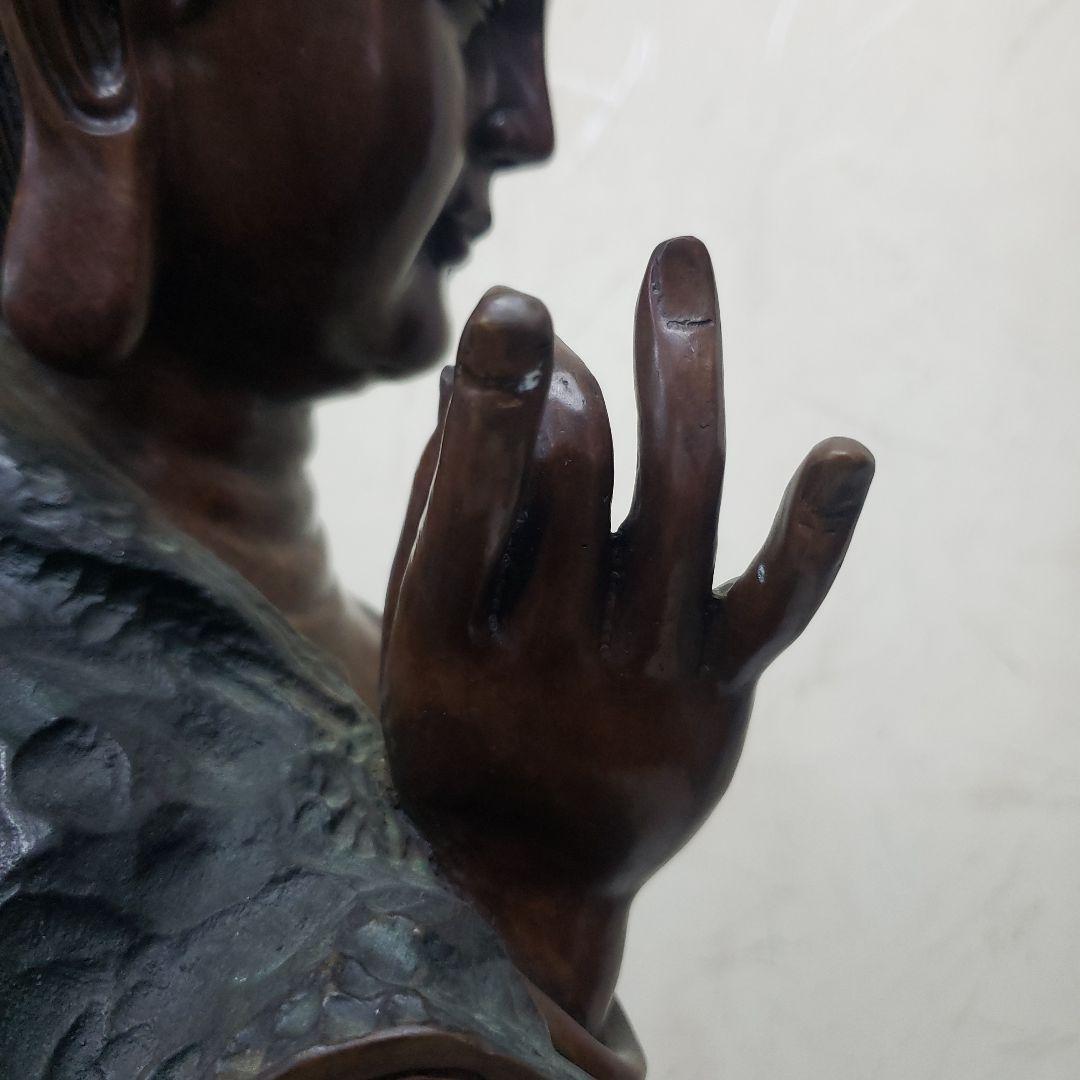 Ｂフライデー蔵出し特価金属製仏像風モダンアート彫刻 約68cm13,5kg作家物