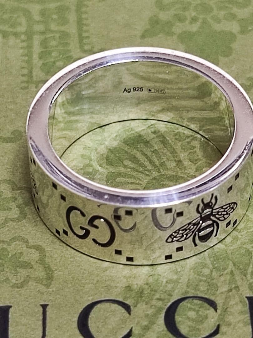 専用　新品 GUCCI グッチ 指輪 シルバー リング GG＆ビー 蜂 21