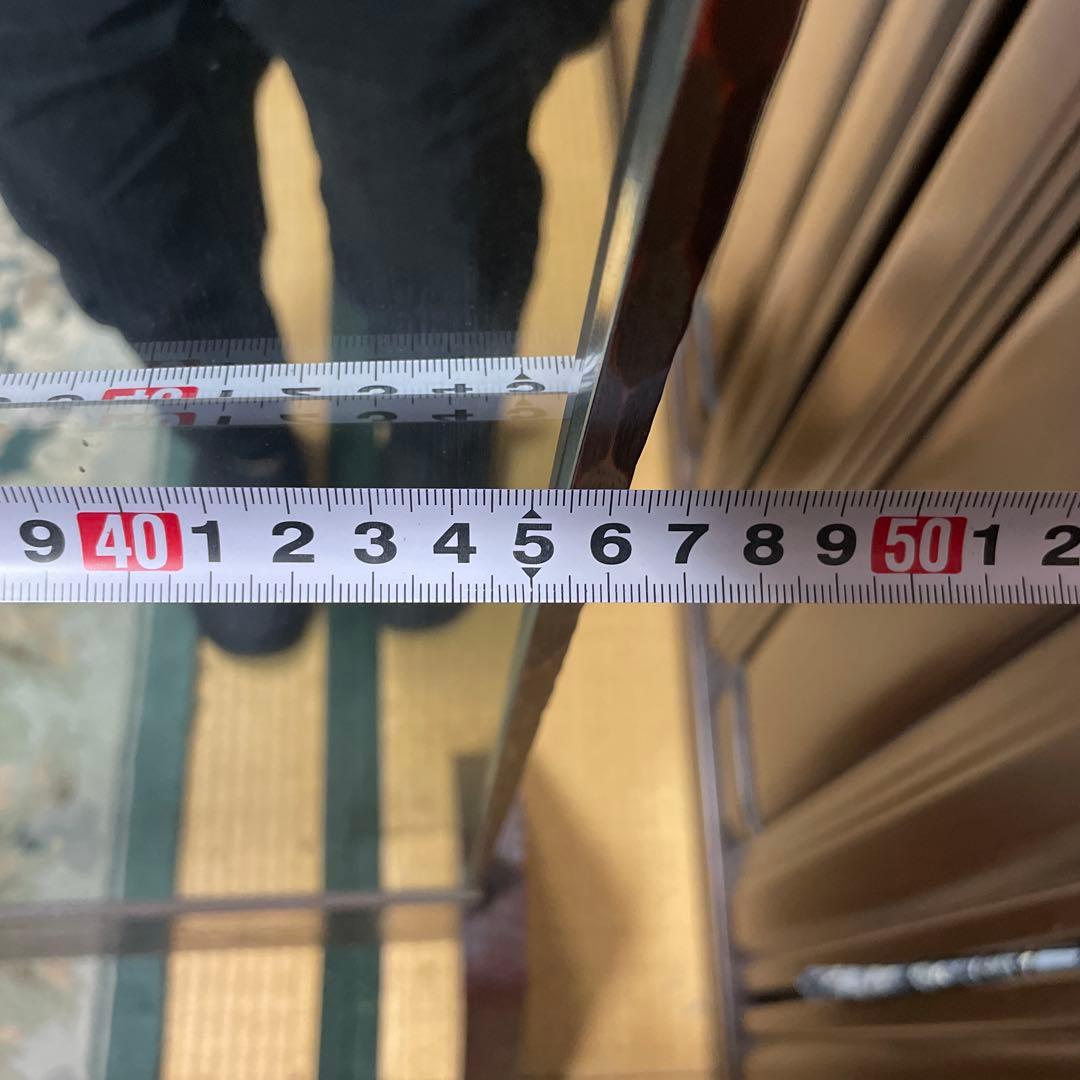 木製全身鏡 花柄彫刻 着物 和鏡 アンティーク 骨董品