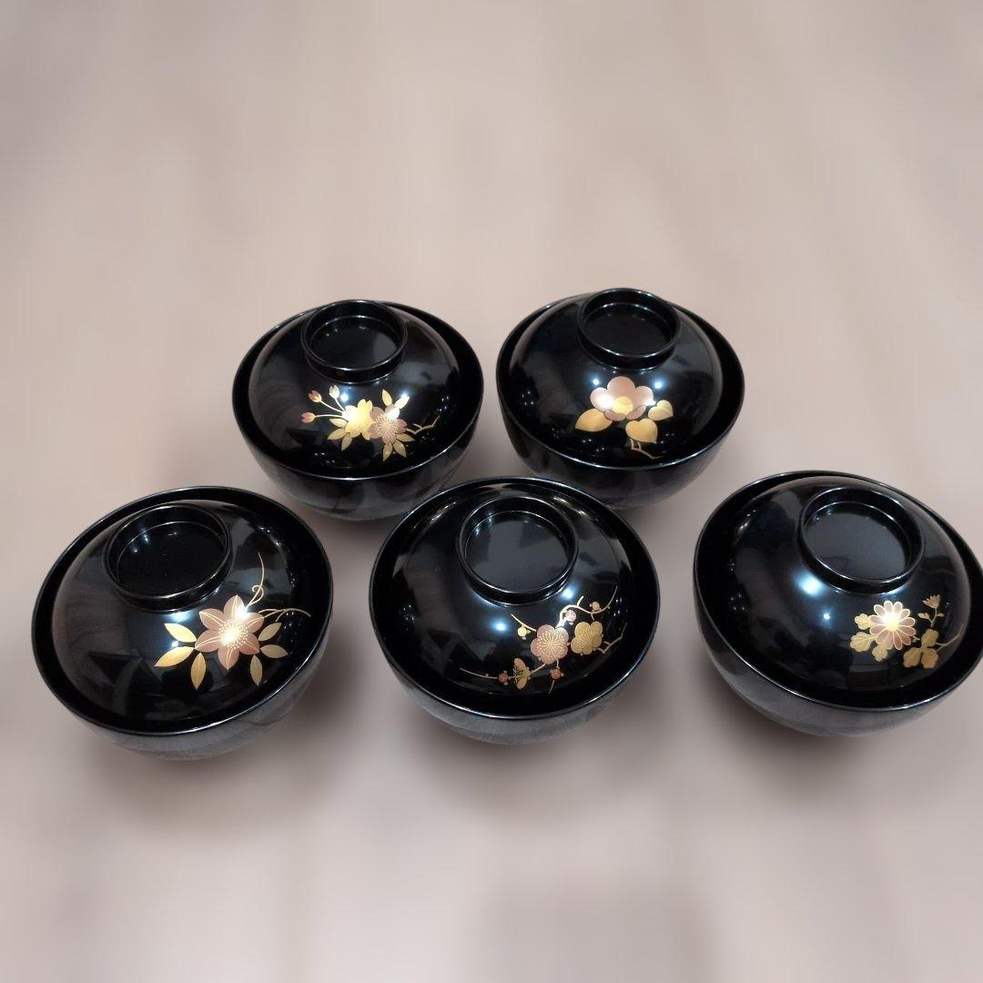 象彦花蒔絵吸物椀　輪島塗　山中塗　津軽塗　越前塗　春慶