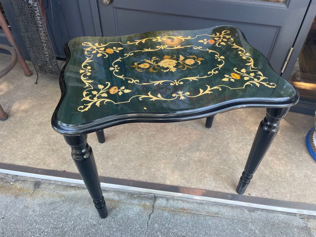 B7055【象嵌】サイドテーブル アンティーク 花台