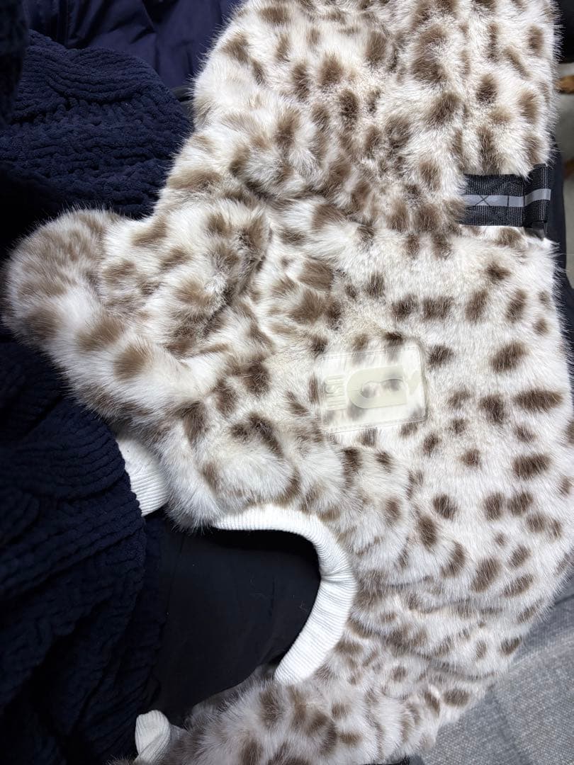 ushh ECO-FUR LEOPARD ロンパース　アイボリー　S