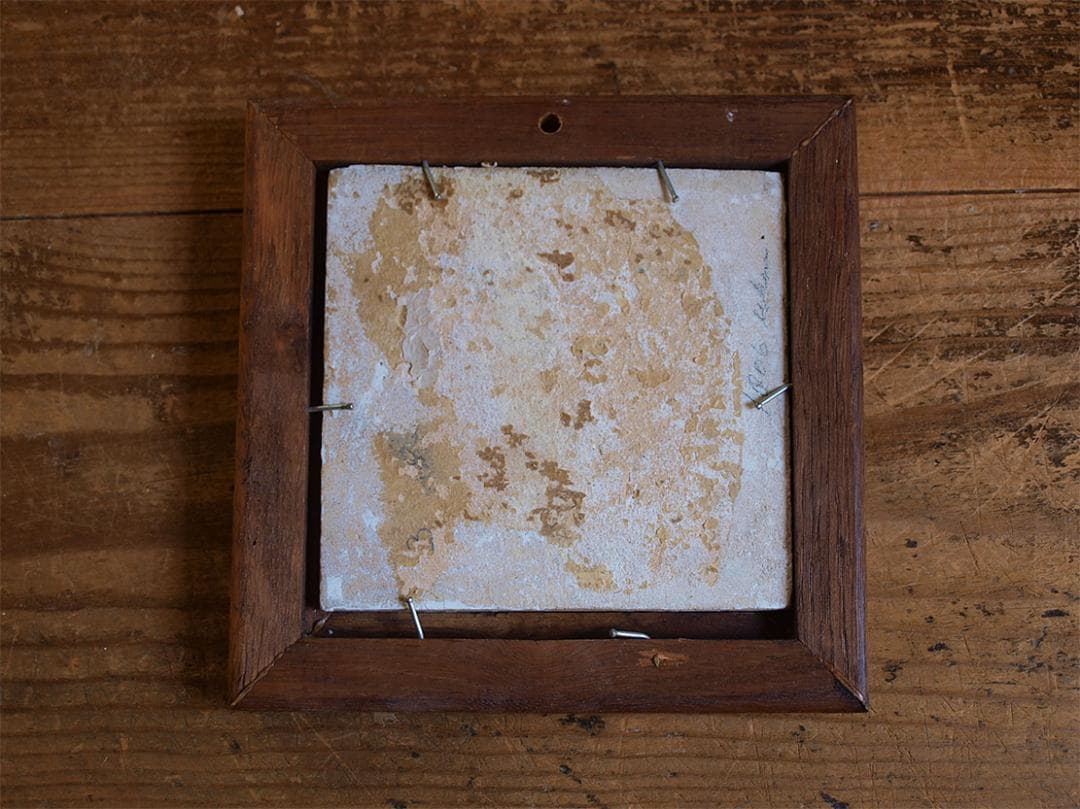 デルフトタイル そり遊び 何かを運ぶ人 帽子落ちてますよ 木製フレーム/J543