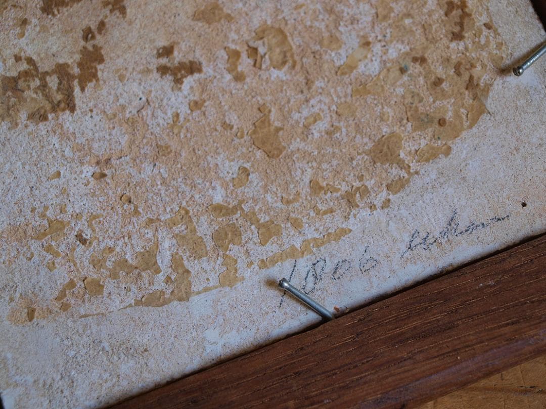 デルフトタイル そり遊び 何かを運ぶ人 帽子落ちてますよ 木製フレーム/J543