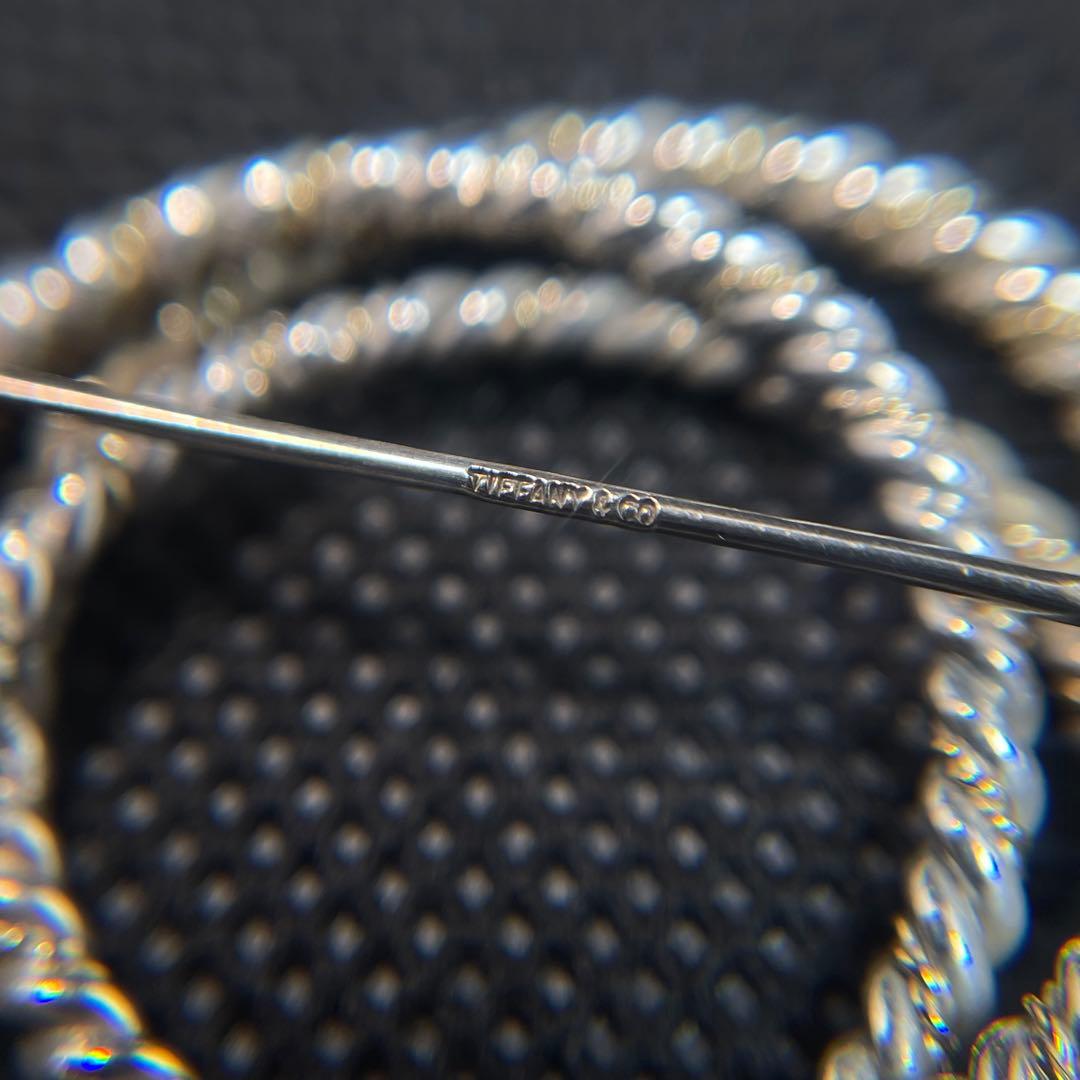 ティファニー　ブローチ　ツイスト　サークル　３連　18金　コンビ　#A-105