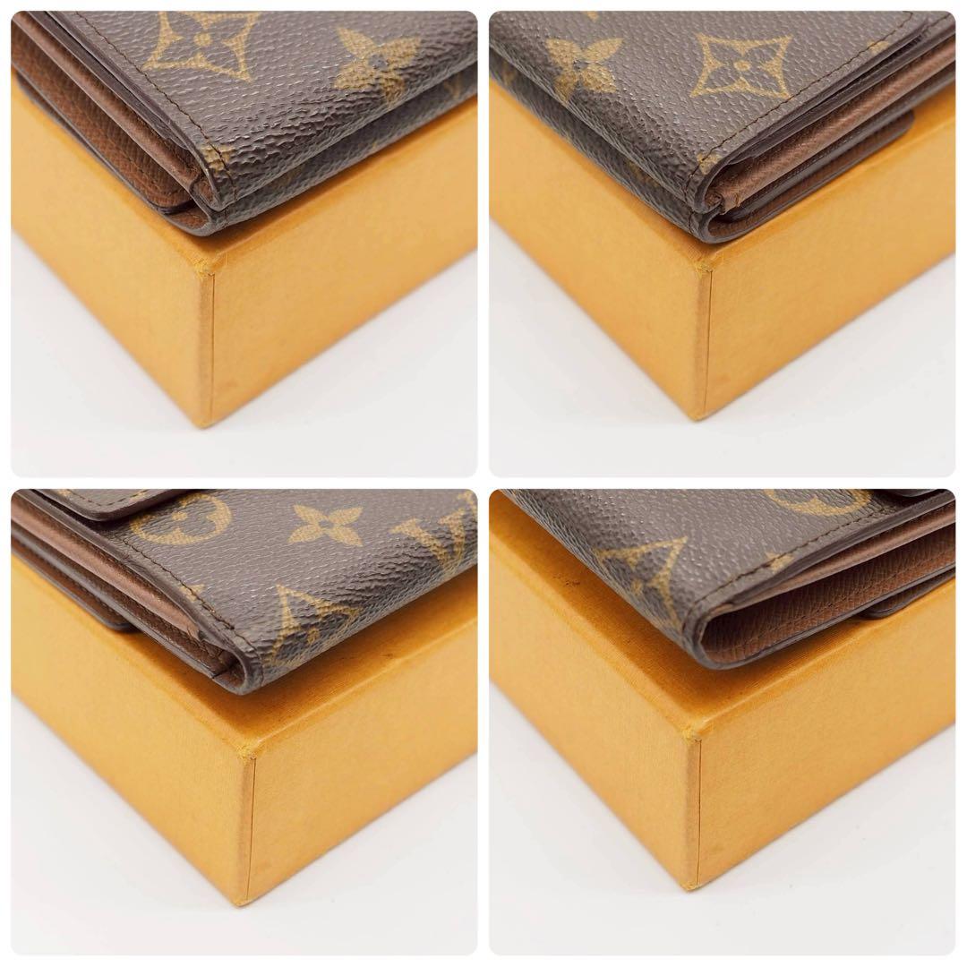 ルイヴィトン ポルトモネビエカルトクレディ モノグラム 三つ折り財布 ブラウン