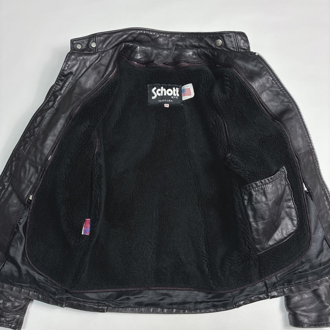 ショット 141 ライナー シングルライダース レザージャケット 34 黒