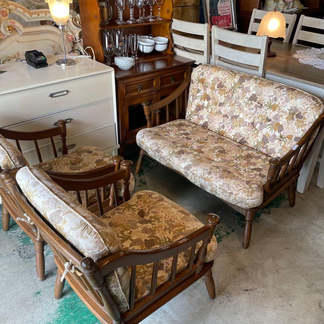 アンティーク，ソファ3点セット